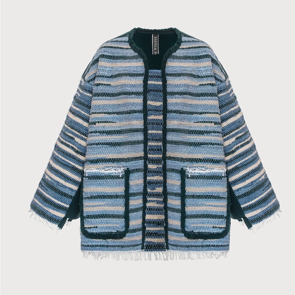 NWT Free People KSENIASCHNAIDER Hand-Crafted Zero Waste Poncho Size XS - Picture 7 of 11